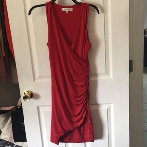 Asymmetrical mini red dress